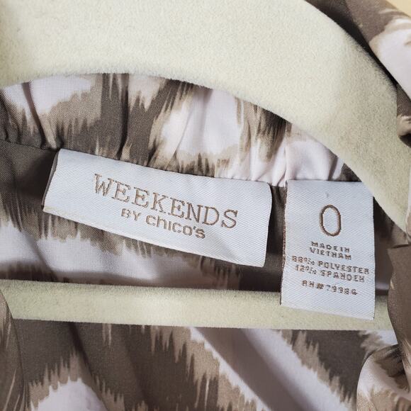 Weekends by Chicos Printed Full Zip Vest Size 0/S - Picture 7 of 8